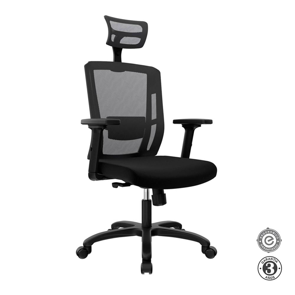 Silla Ergonómica Delphi II Presidente Basculante 1D Nylon Negro Ofideas