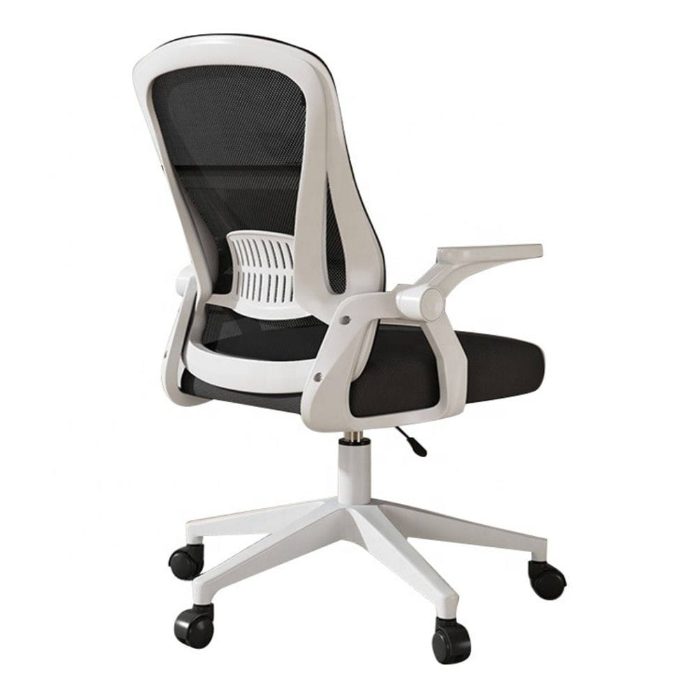 Silla de Oficina Moderna sin Reposacabeza con Ruedas Giratorias Blanco