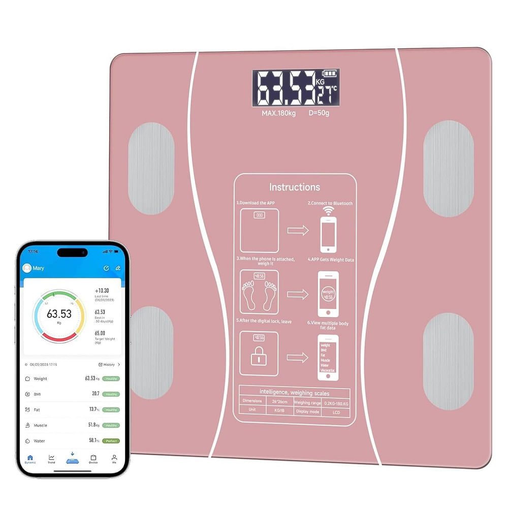 Balanza Personal Bascula Smart Bluetooth Digital