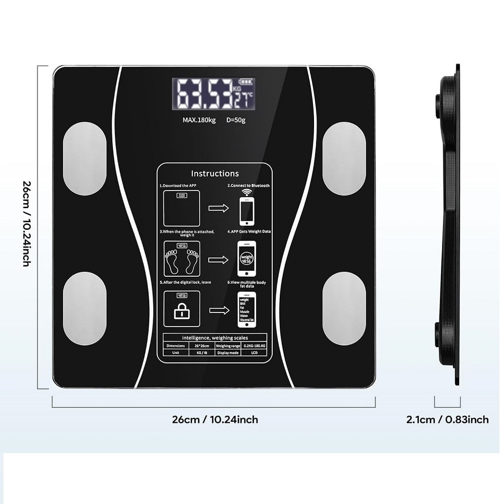 Balanza Personal Bascula Smart Bluetooth Digital