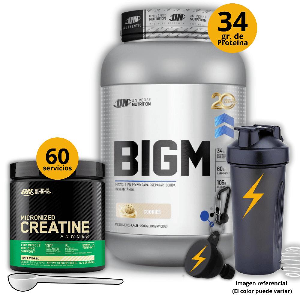 Ganador de masa Big M de 2kg Galleta - Creatina Optimum Nutrition de 300gr -regalos
