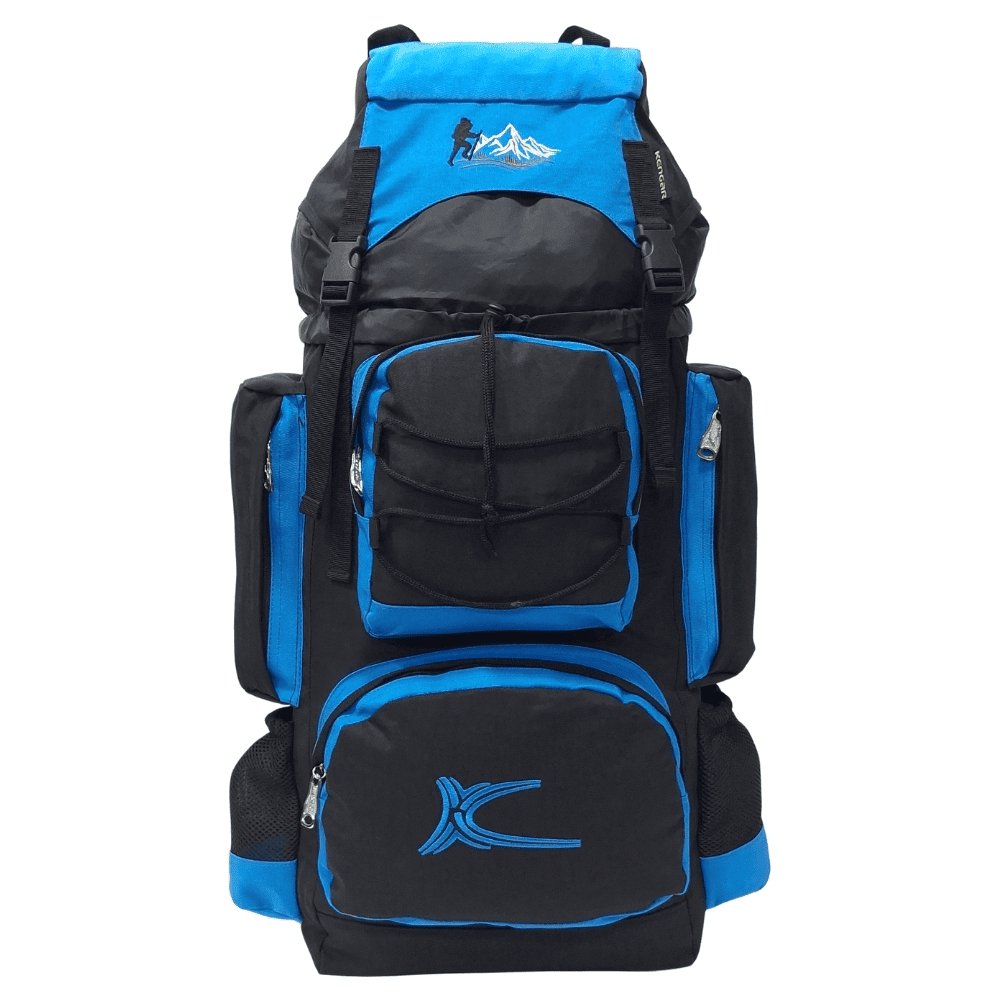 Mochila Campera Kengar Modelo N.3 Negro - Turquesa