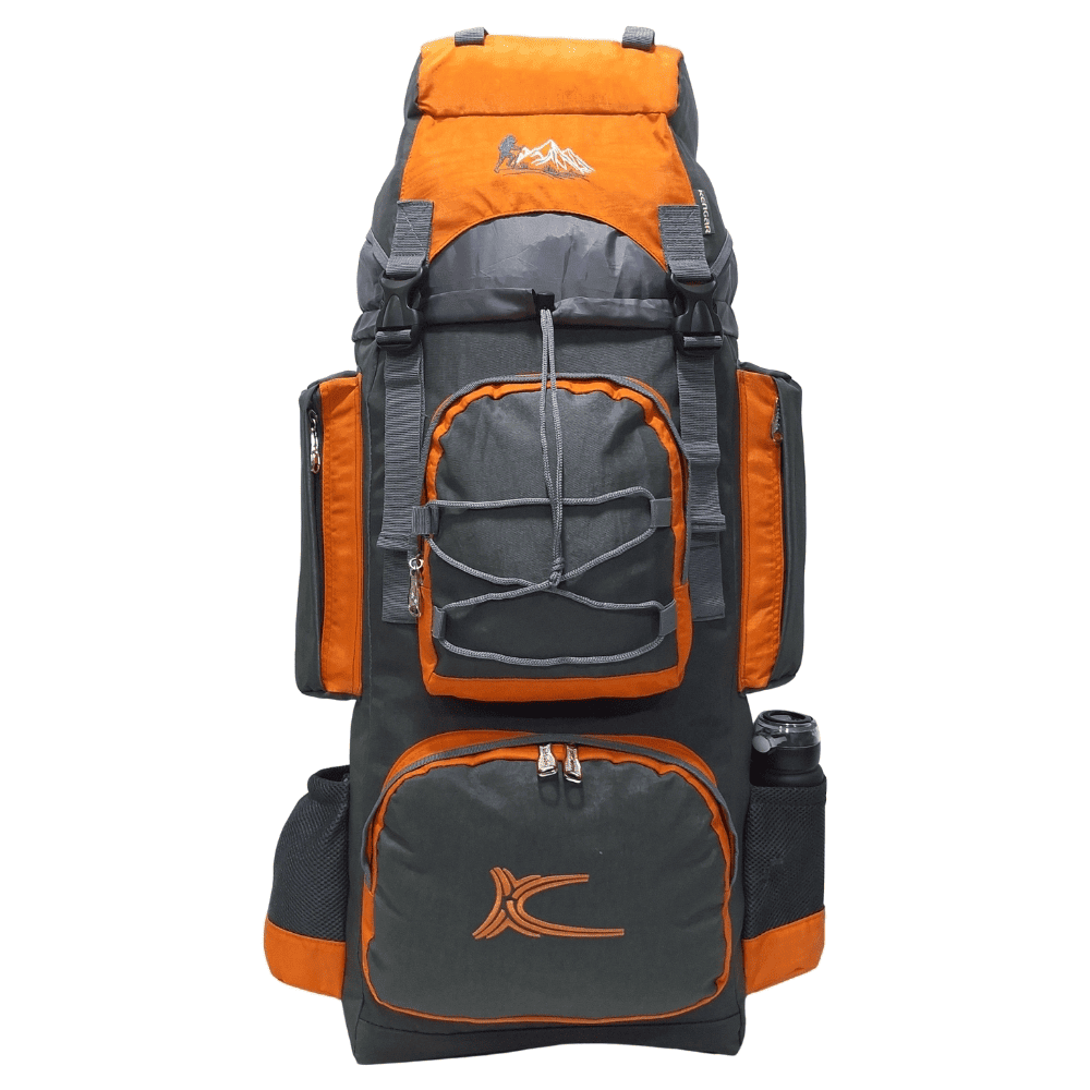Mochila Campera Kengar Modelo N.3 Plomo - Naranja