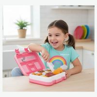 Taper Lonchera a Prueba de Fugas Tipo Bentgo Sin BPA de 5 Divisiones Color Rosado