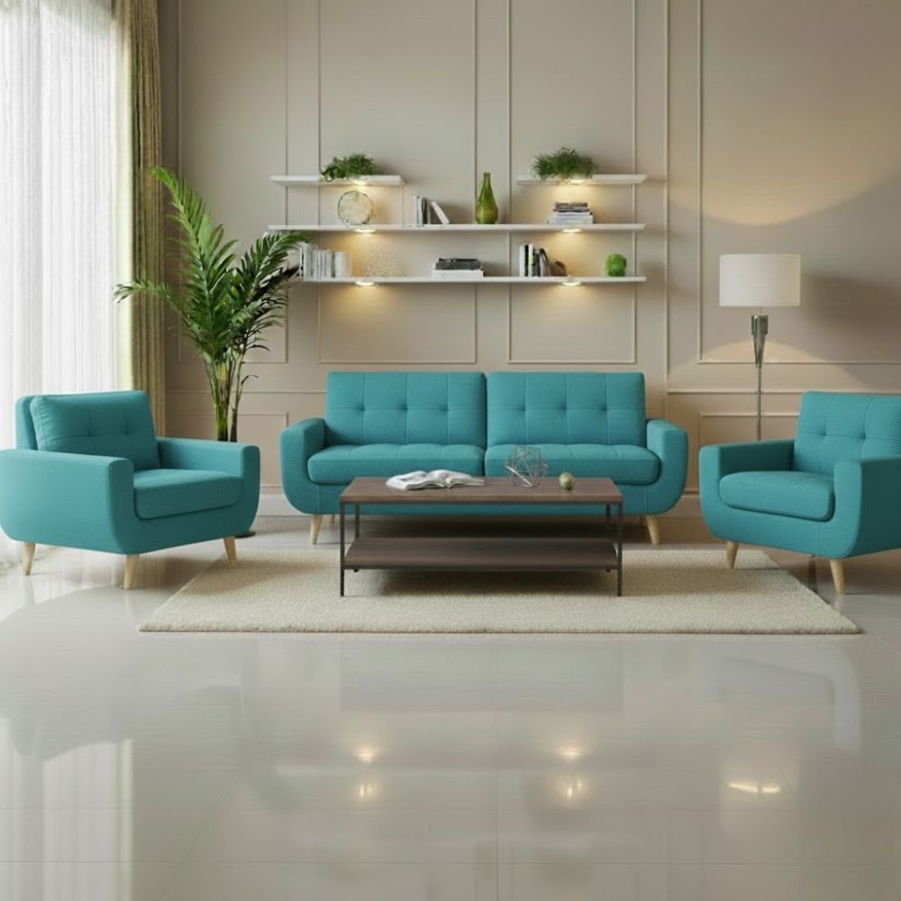 Juego de Sala Inti Turqueza 321 Vintage