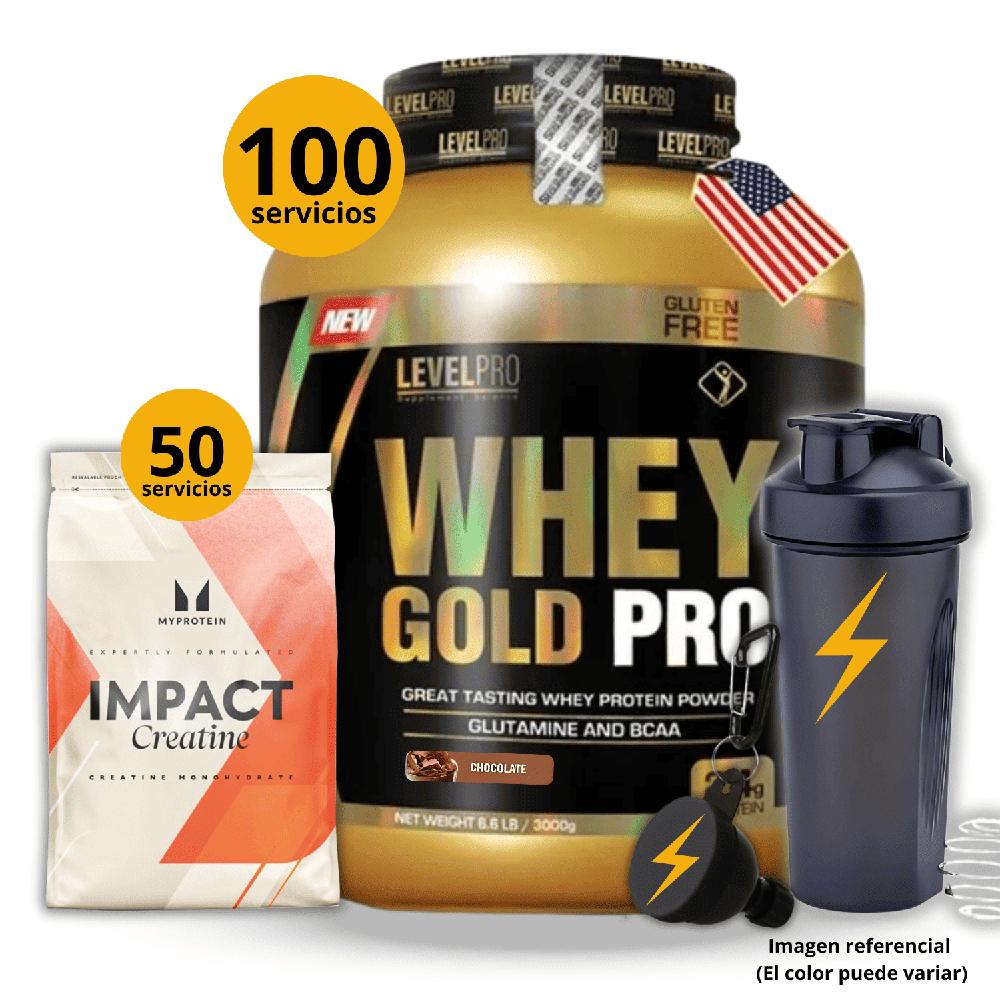 Proteína Whey gold pro de 3kg Chocolate - Creatina Myprotein de 250gr - regalos