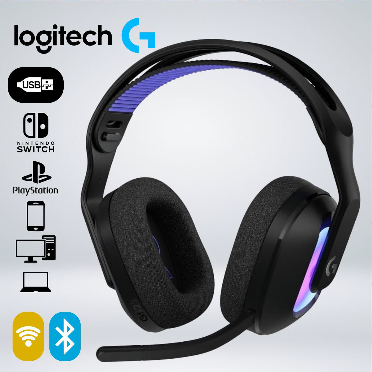 AUDIFONO GAMER G522 LGHTSPEED LIGHTSYNC RGB 90Hhrs BLUETOOTH G HUB BLUEVOICE