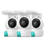 Combo Ezviz 3 Cámaras H6c 3mp+3 Sd64gb+ 3 Soporte De Cámara Blanco