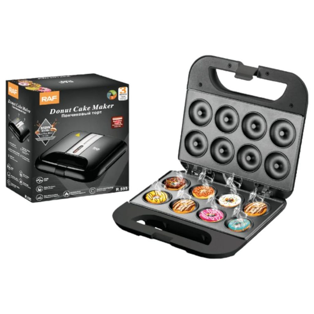 Máquina de donas Raf 595 para 8 donas mini color negro