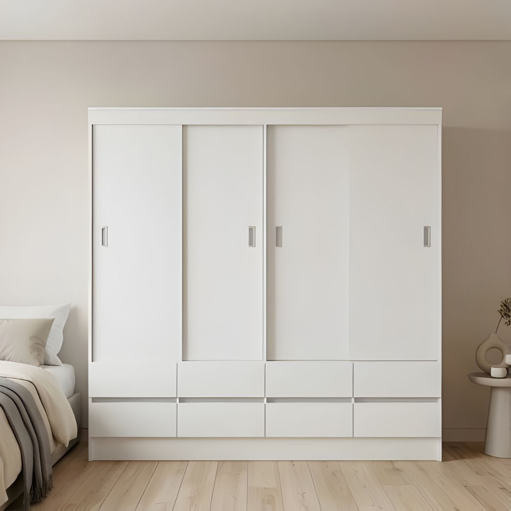 Ropero Zara 4 puertas corredizas Blanco | Masiva Home