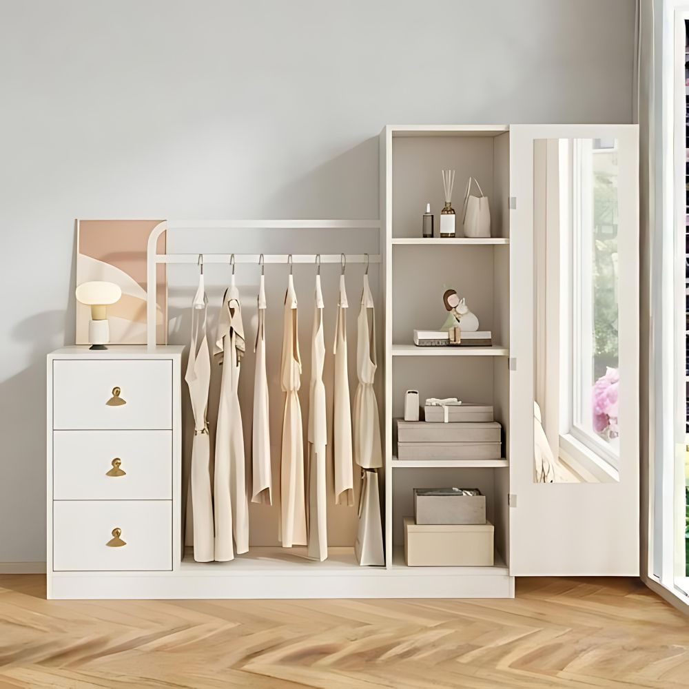 Ropero Asuka 1 puerta con espejo Blanco | Masiva Home