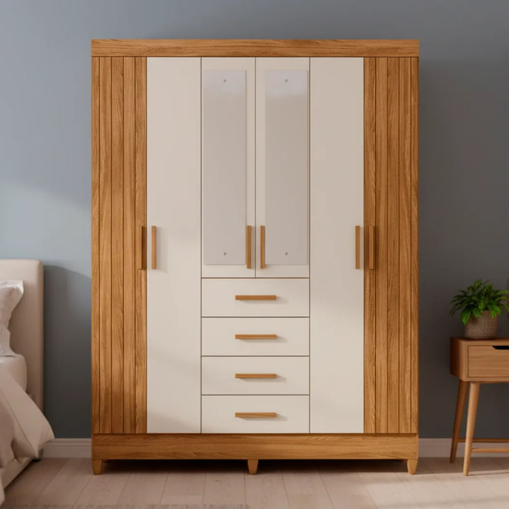 Ropero Renne 3 puertas Marron y Blanco | Masiva Home