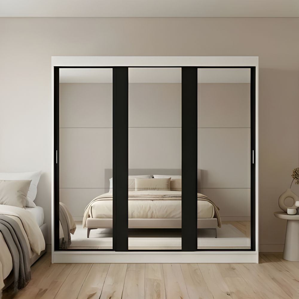 Ropero Zena 3 puertas Blanco y Negro | Masiva Home