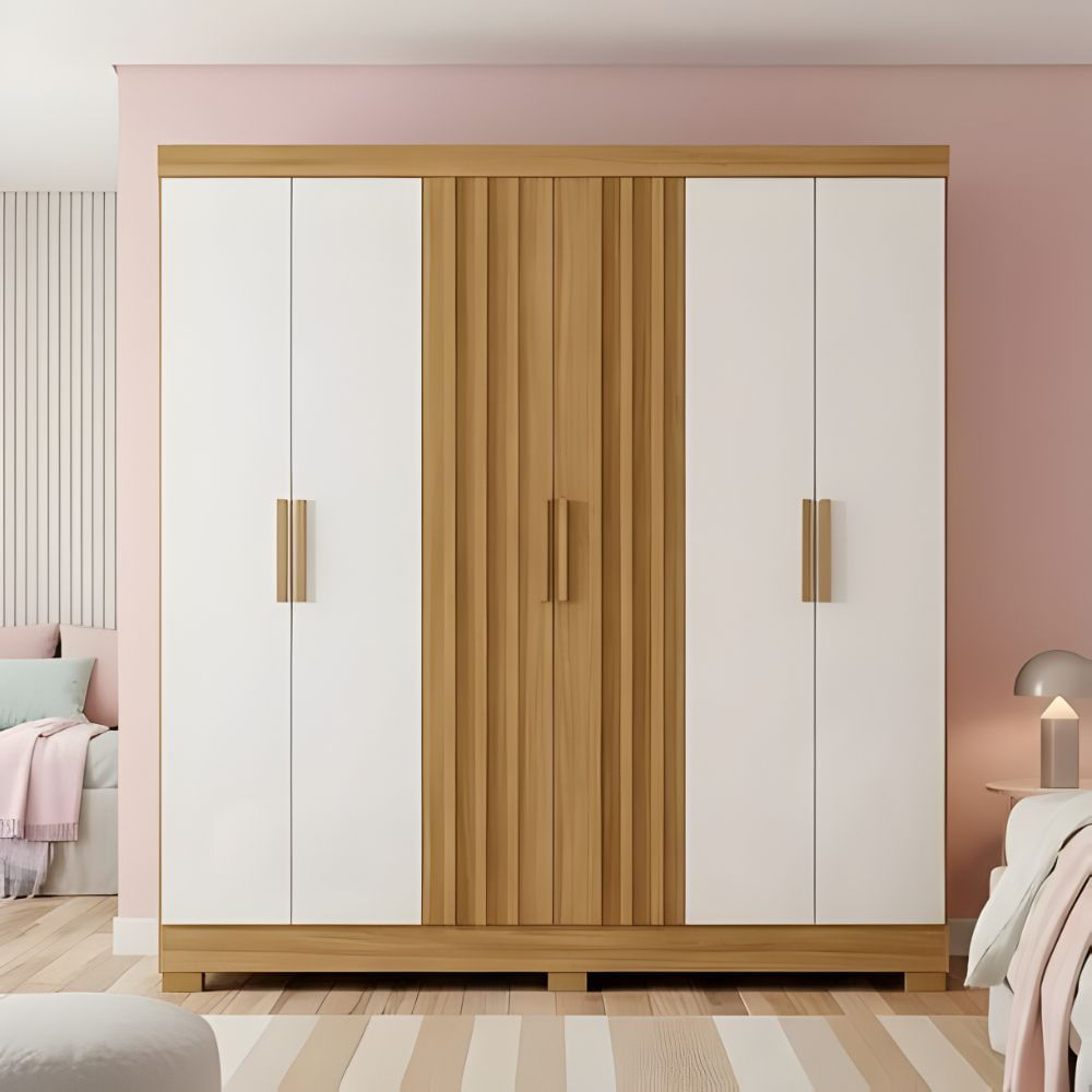 Ropero Mitsuri 6 puertas Marrón y Blanco | Masiva Home