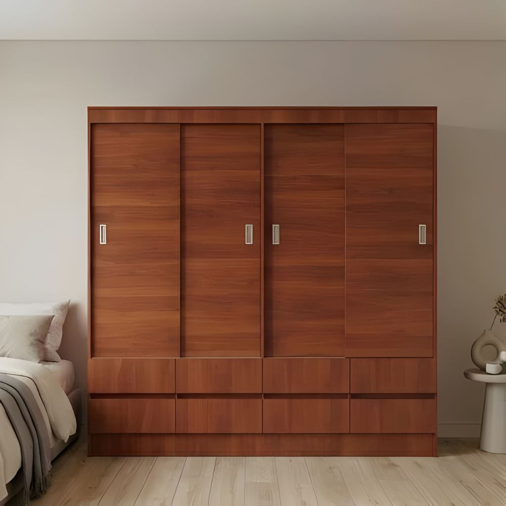 Ropero Zara 4 puertas corredizas Marrón | Masiva Home