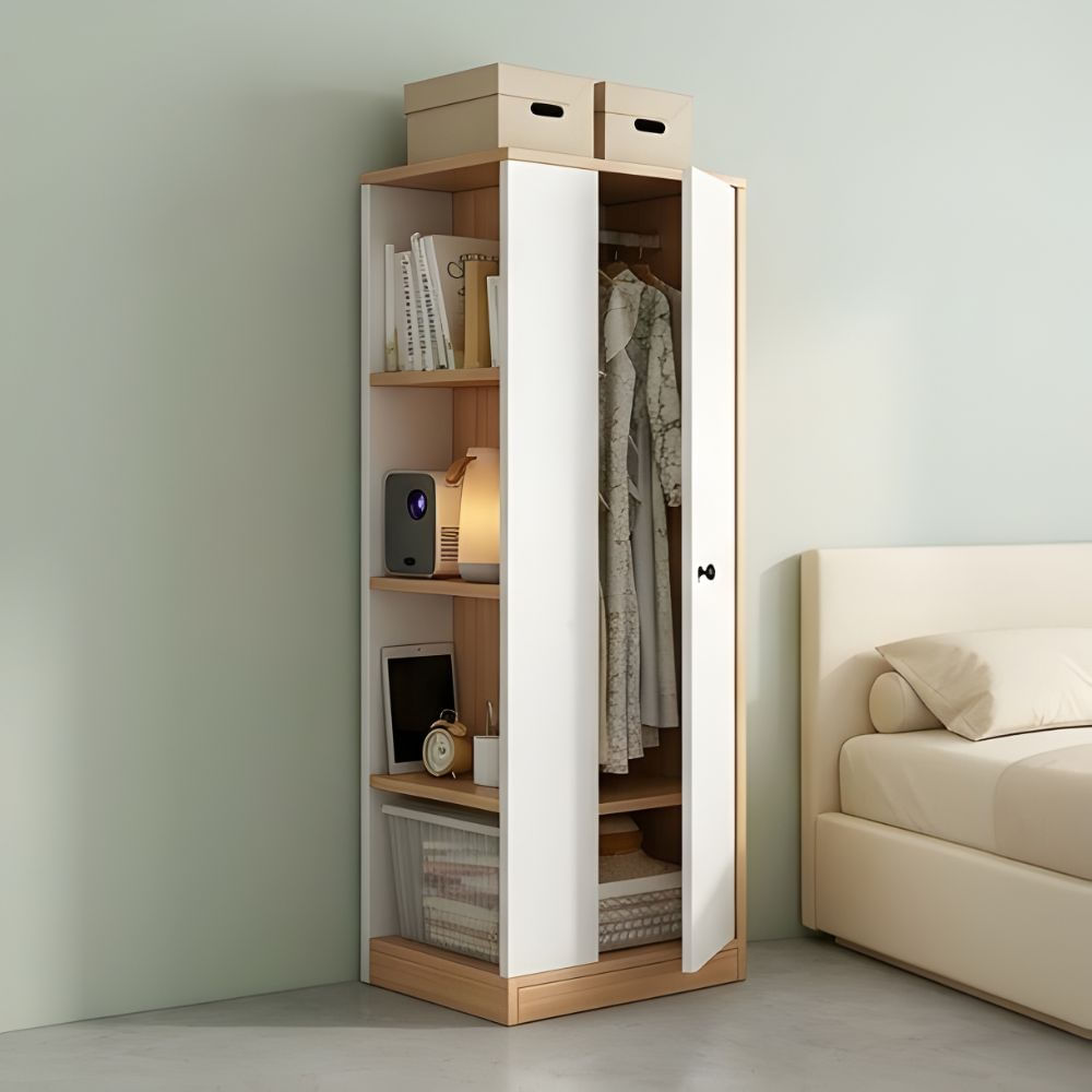 Ropero Kira 1 puerta Marrón y Blanco | Masiva Home