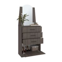 Cómoda Praga 3 Cajones 1 Puerta Abatible Melamina Milan Tuhome