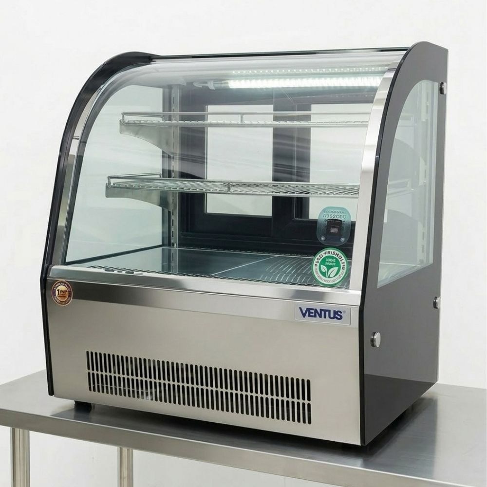 Vitrina Ventus Vp-70 Mantenedora Curvo 70L Acero Negro