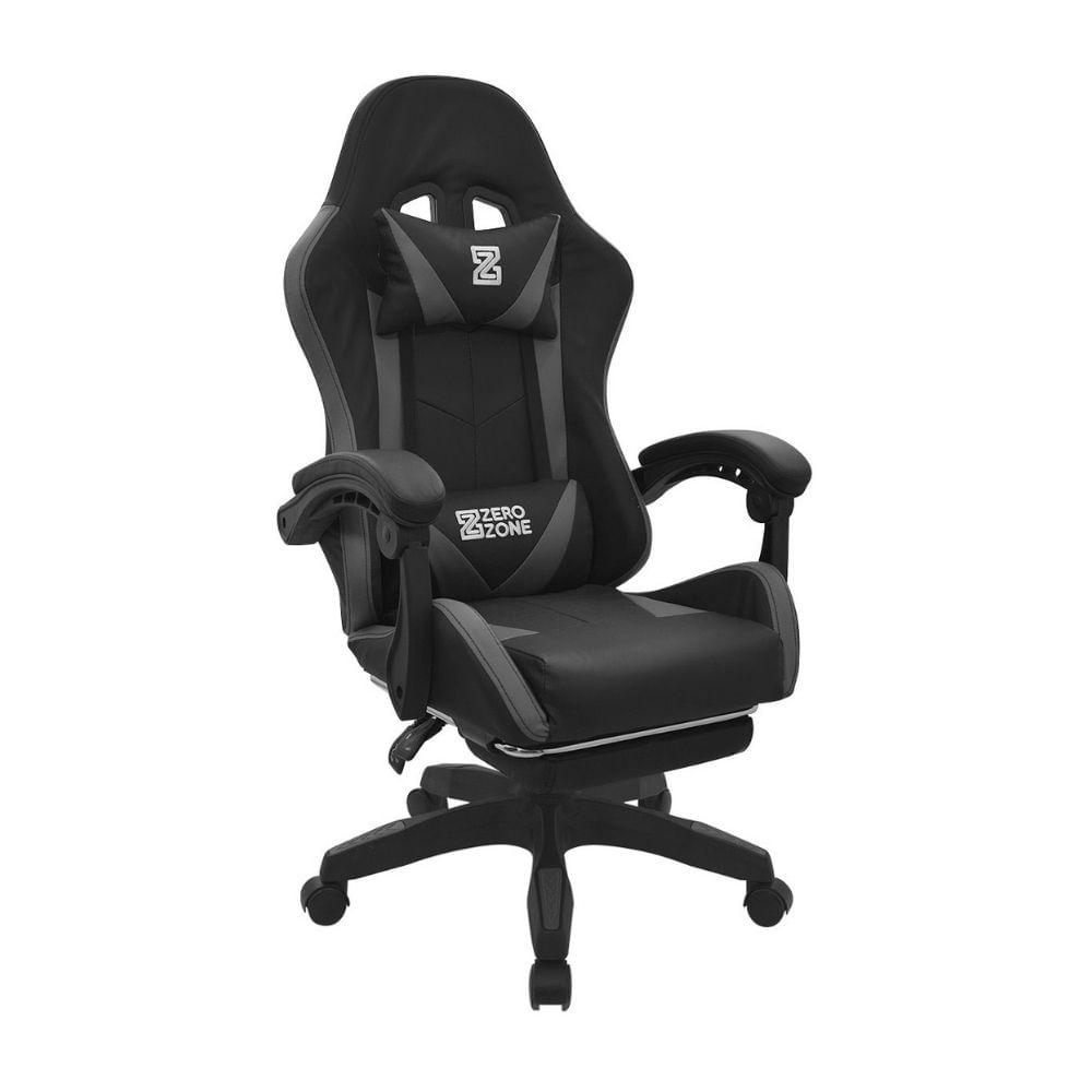 Silla Gamer Play con Reposapiés Negro/Gris Bonno