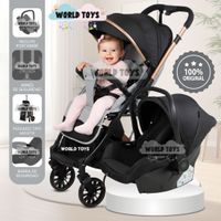 Coche Maleta Travel System de Lujo Para Bebé J' SPARROW con Portabebé Gris