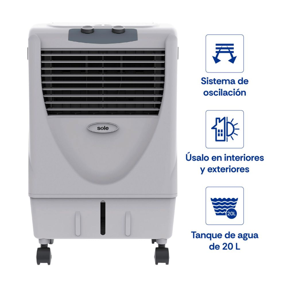 Enfriador de Aire Rapifresco Sole Ultra Cool Gris de 20L