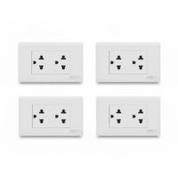 Pack x4 Tomacorriente Emp. Doble 16A con Tierra Deluxe Home Light