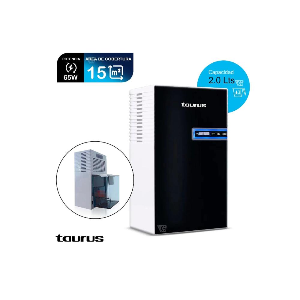 Deshumedecedor de Aire de 15 m2 2 Lts Taurus TD-380 Negro 65 W