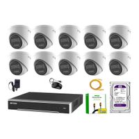 Kit 10 Cámara Seguridad Hikvision IP POE 4MP Color Vu Domo Visión Color Disco 2TB