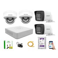 Kit 4 Cámara Seguridad Hikvision IP POE 4MP Audio Incorporado HDMI 3M Disco 1TB
