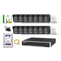 Kit 14 Cámara Seguridad Hikvision IP POE 4MP Tubo Audio Incorporado Disco 1TB