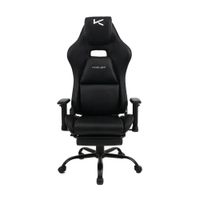 Silla Gamer Ergonómica Negra DRAKTAR2-N con Reposapiés y Reclinación 180°