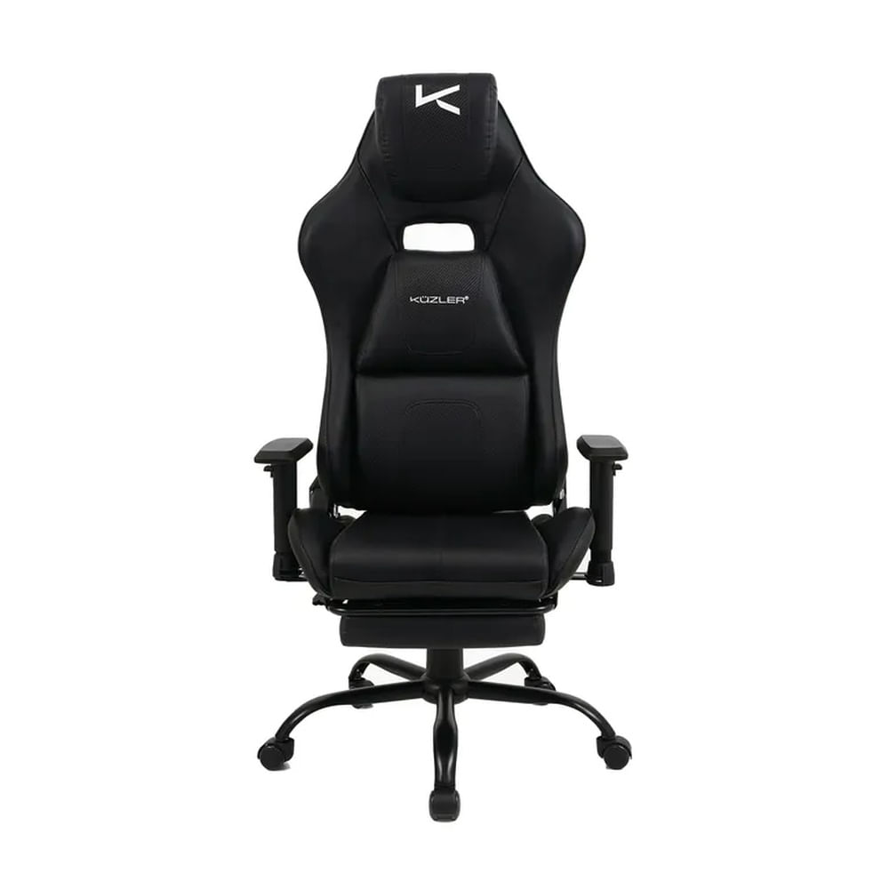 Silla Gamer Ergonómica Negra DRAKTAR2-N con Reposapiés y Reclinación 180°
