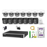 Kit 14 Cámara Seguridad Hikvision IP POE 4MP Audio Incorporado HDMI 3M Disco 1TB