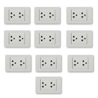 Pack x10 Tomacorriente Emp.  Doble 16A con Tierra Elegant Home Light