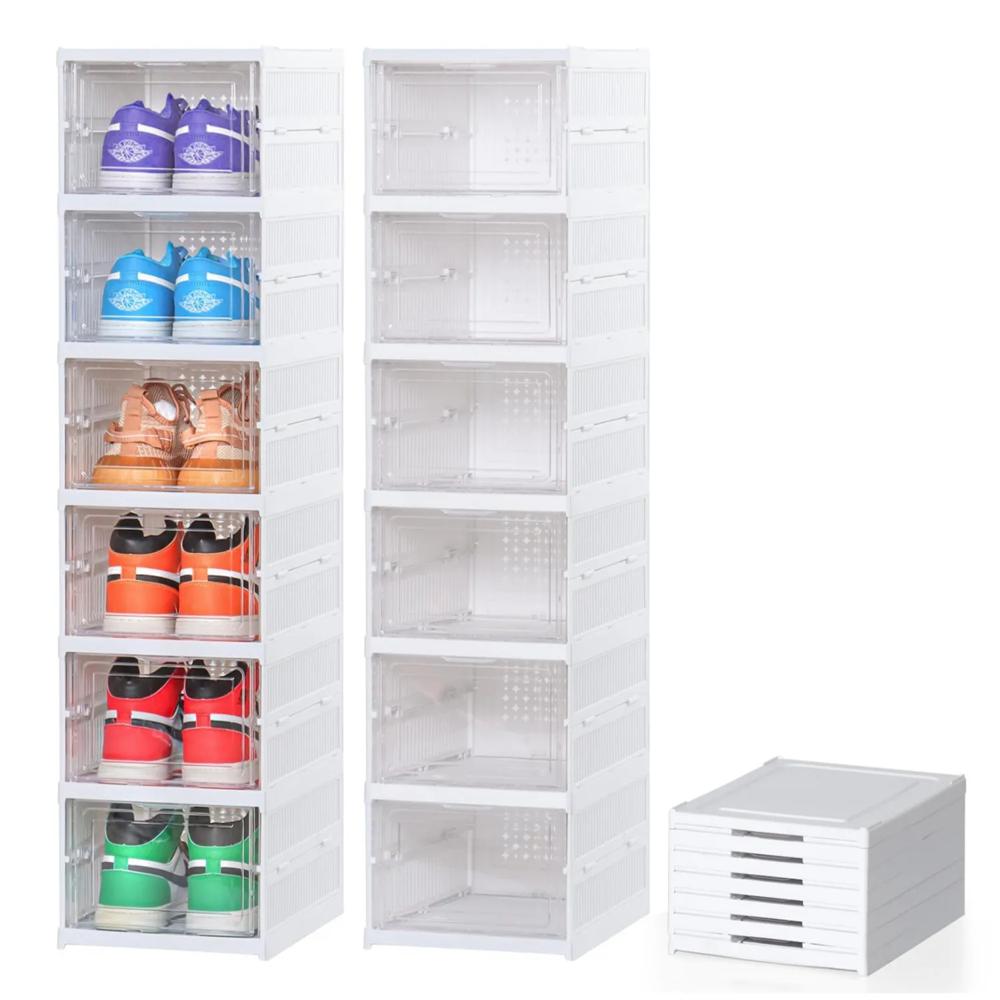 Zapatera Plegable De 6 Niveles Con Tapa Acrílica Calidad A1