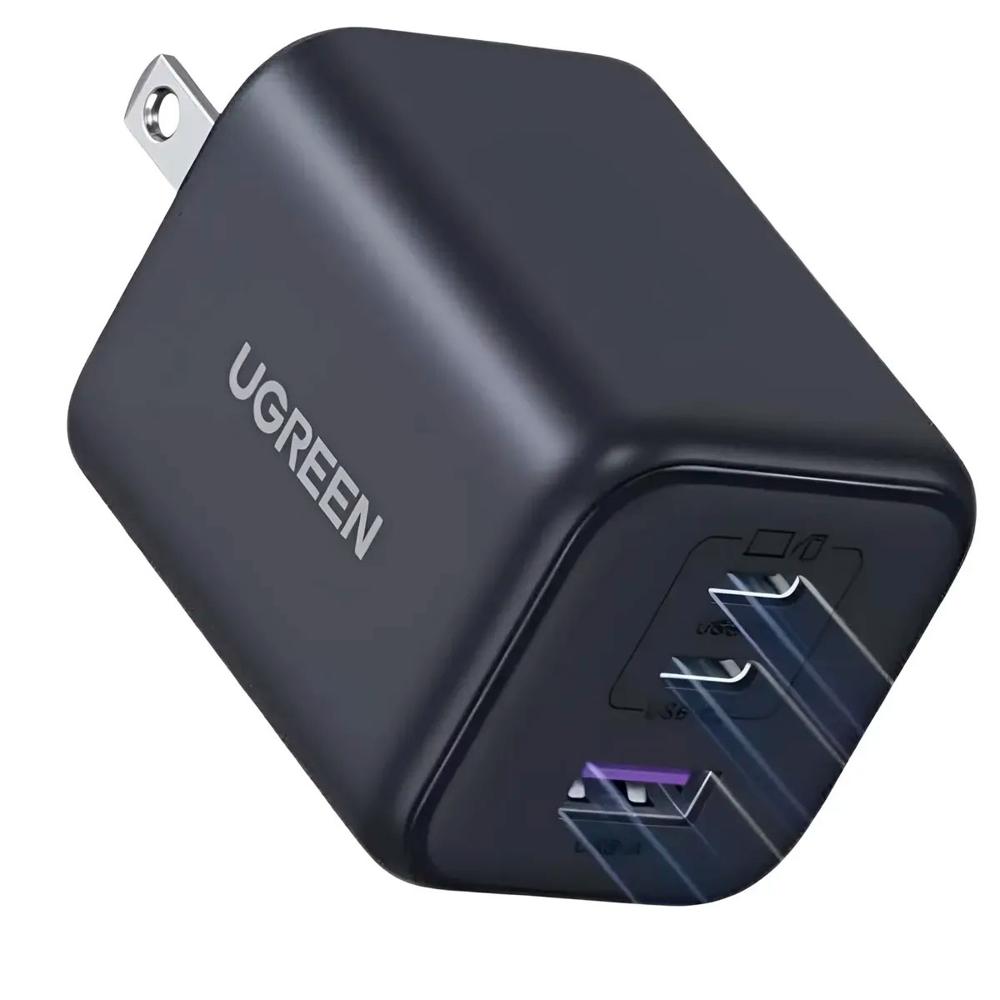 Cargador Ugreen X527 45w Gan 3 Pts Usb-c Usb-a Carga Rapida