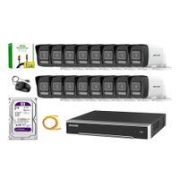 Kit 16 Cámara Seguridad Hikvision IP POE 4MP Tubo Audio Incorporado Disco 2TB