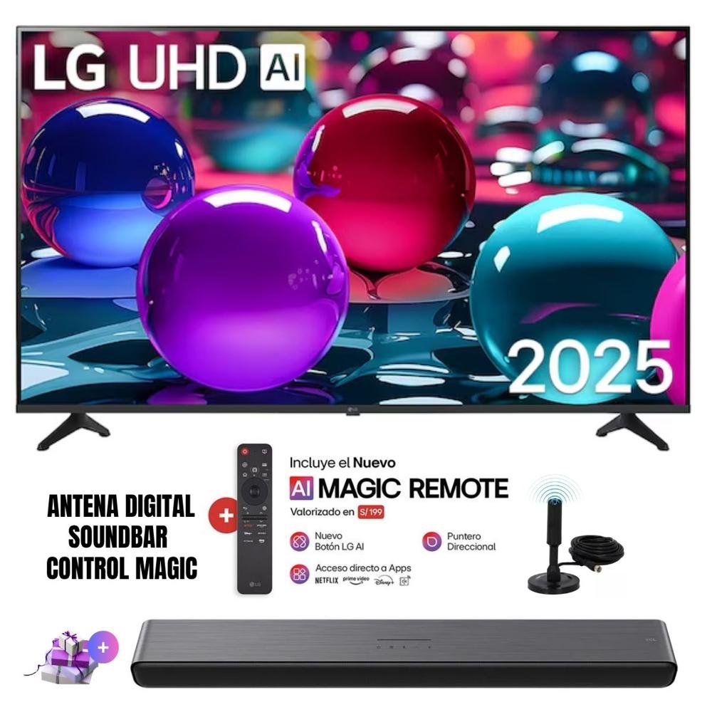 Televisor Smart TV LG LED UHD 65'' 4K ThinQ AI 65UA7300PSB 2025 - Ant - Magic Remote - Soundbar