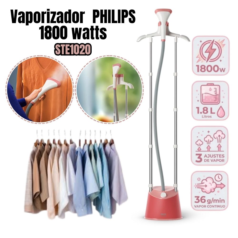Vaporizador de prendas Philips 1800W Tanque 1.8LT STE102040