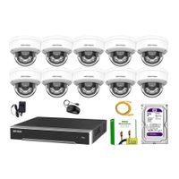 Kit 10 Cámara Seguridad Hikvision IP POE 4MP Domo Audio Antivandálico Disco 2TB