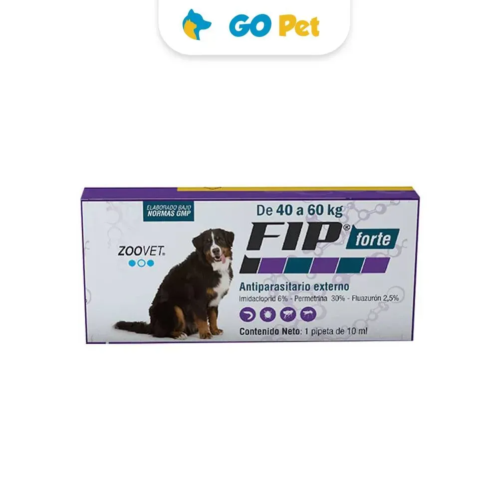 FIP Forte de 40 kg a 60 Kg x 1 Pipeta - Antipulgas para Perros