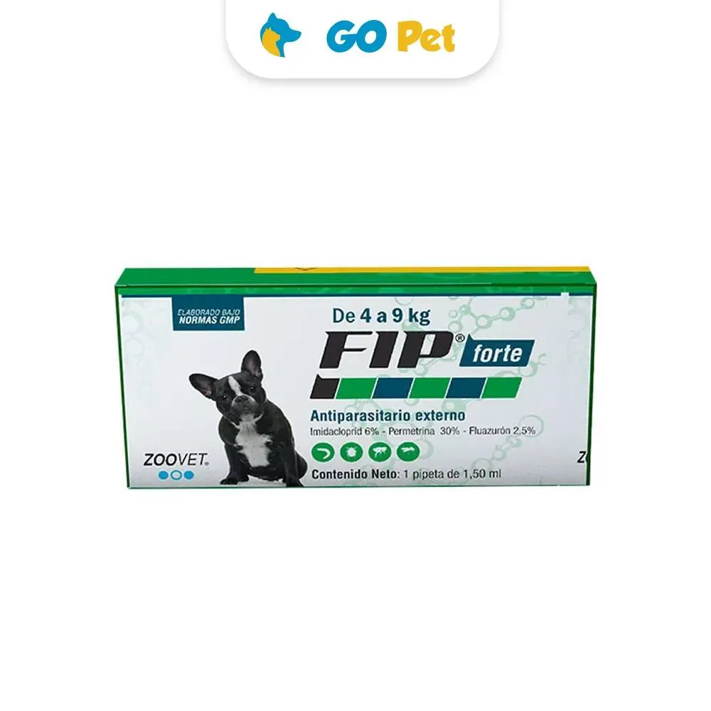 FIP Forte de 4 kg a 9 Kg x 1 Pipeta - Antipulgas para Perros
