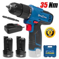 Taladro Atornillador Percutor 10mm Dongcheng DCJZ1202iE 12V 35Nm 2Bat x 2Ah