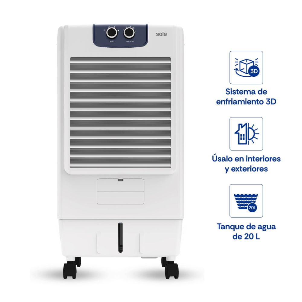 Enfriador de Aire Rapifresco Sole Ultra Cool Pro Blanco de 20L