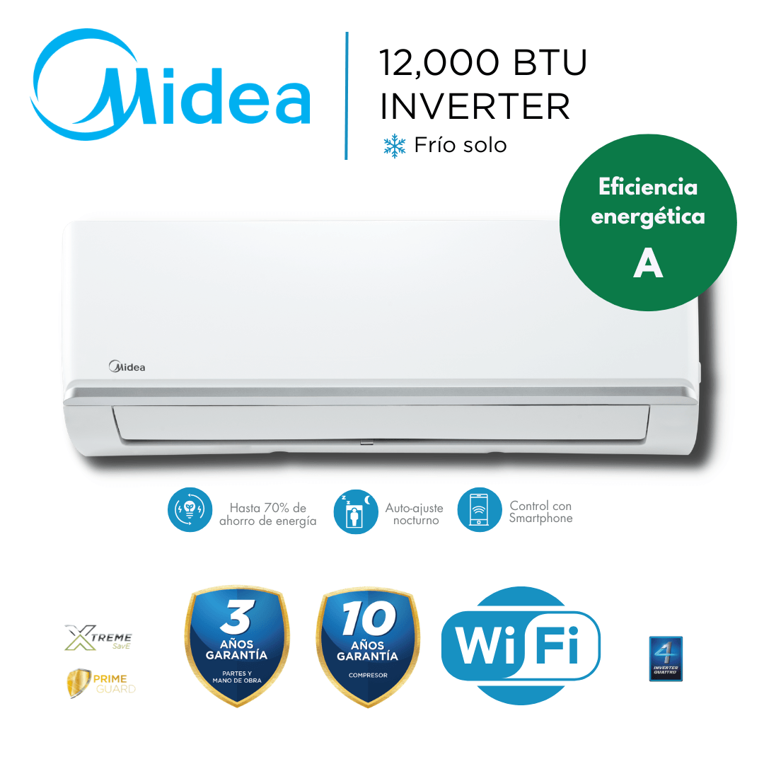 Aire Acondicionado Midea 12000 BTU Split Pared Inverter