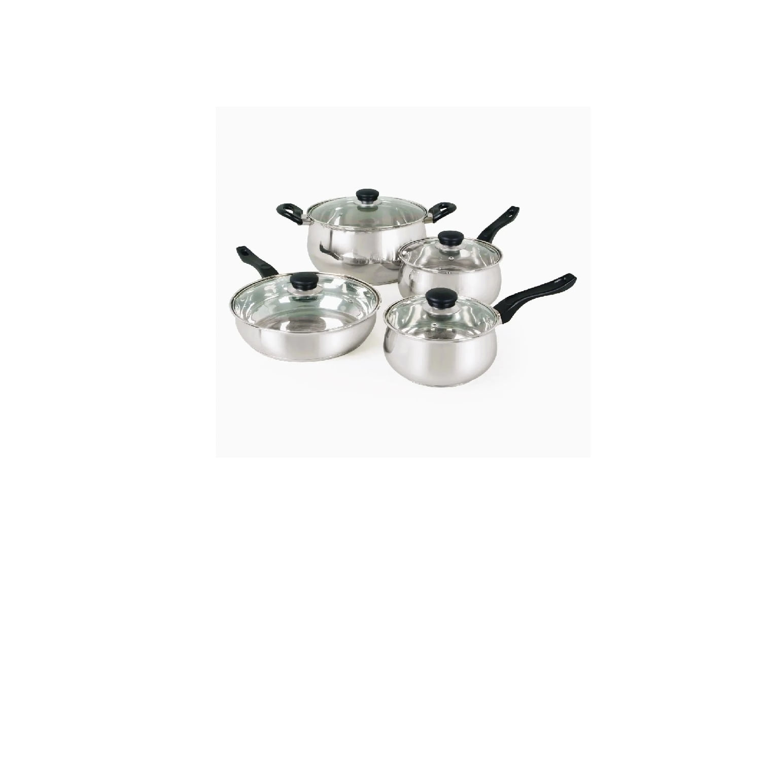 Juego de Ollas Oster Rametto 8 piezas Acero Inoxidable Plateado