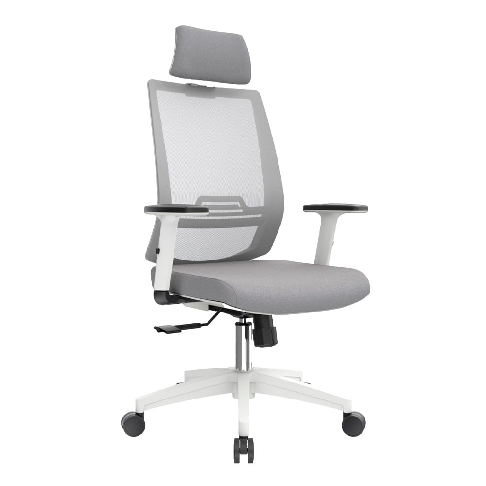 Silla Ergonómica Dubai Presidente Brazos 1D Nylon Gris Ofideas
