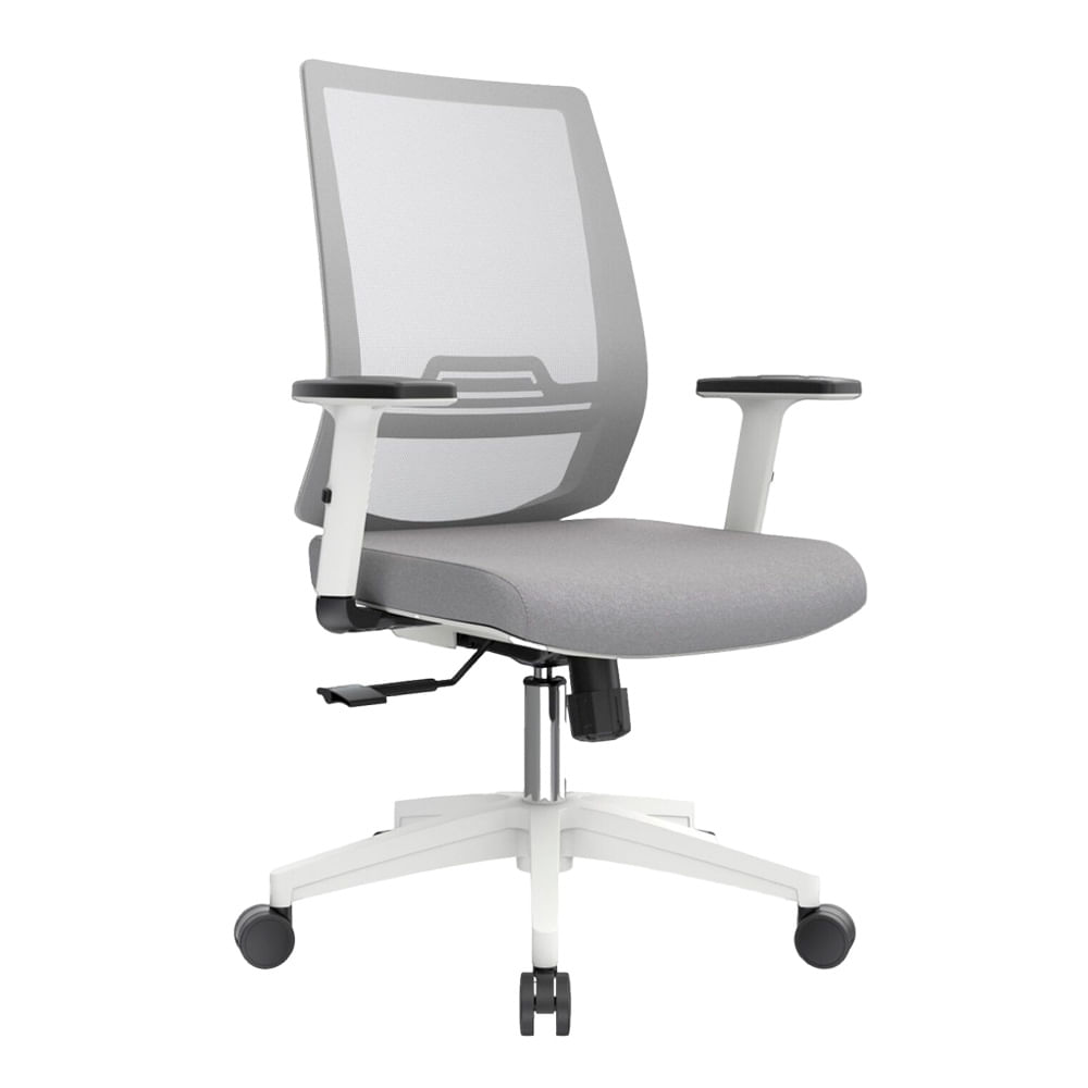 Silla Ergonómica Dubai Gerente Brazos 1D Nylon Gris Ofideas