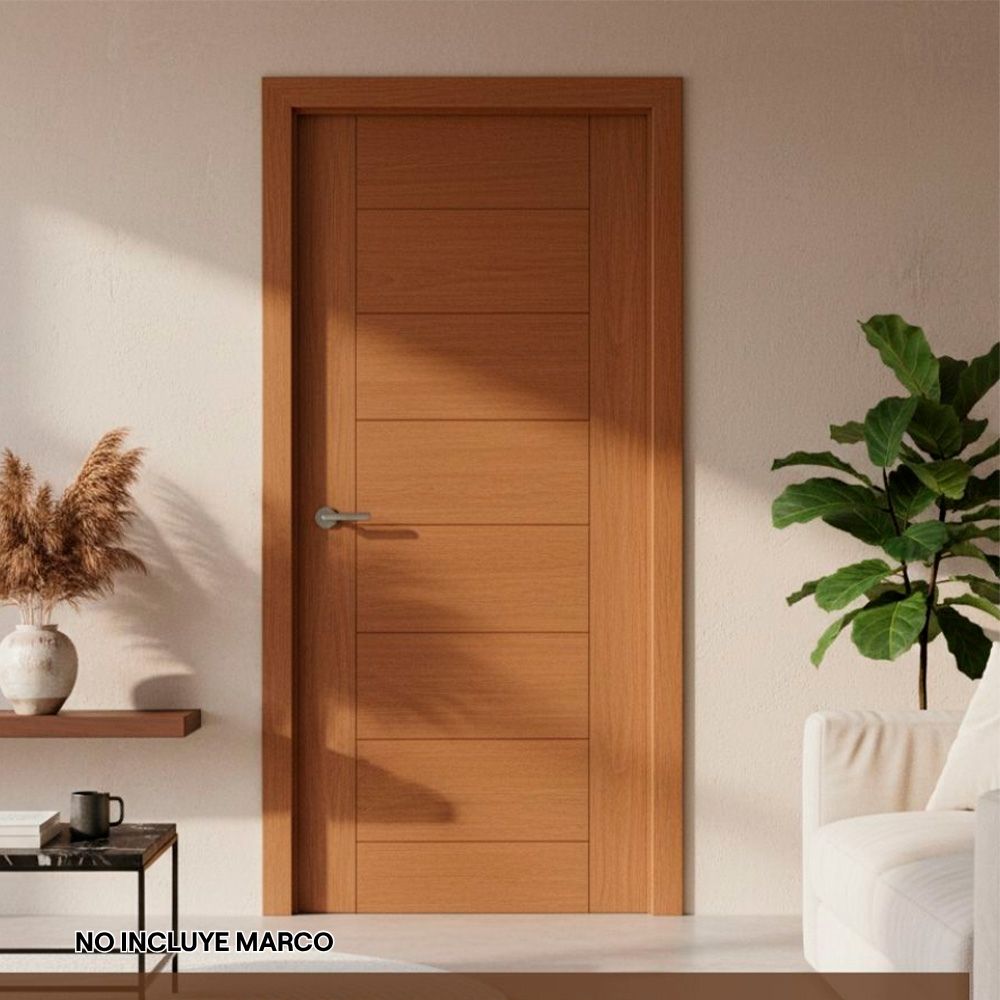 Puerta HDF Bosnia Enchapada Cedro 90x207cm Pama