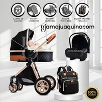 Coche Moisés de Lujo 4 en 1 MADRID Con Portabebé Black